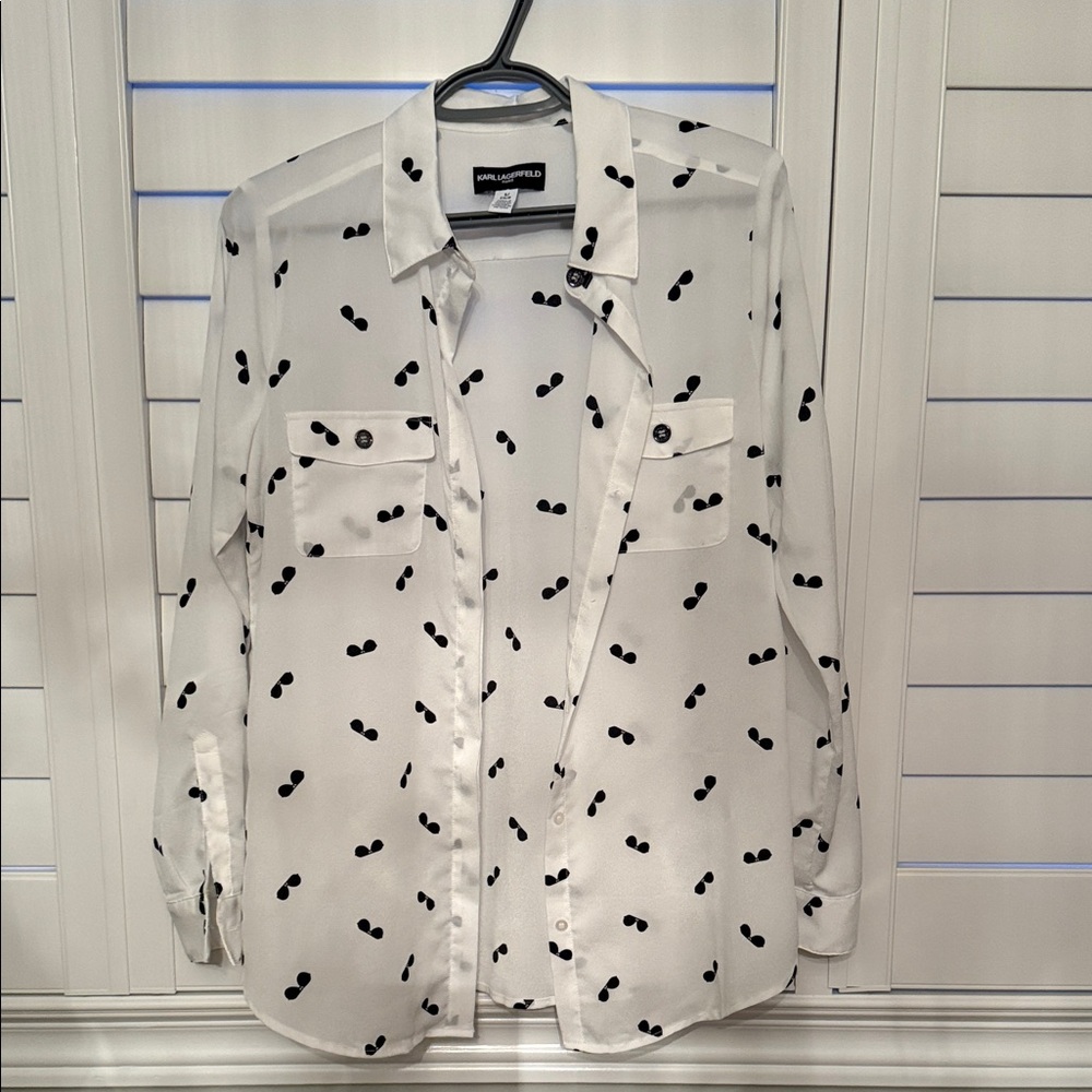 Zara Monochrome Patterned Button-Up Shirt
